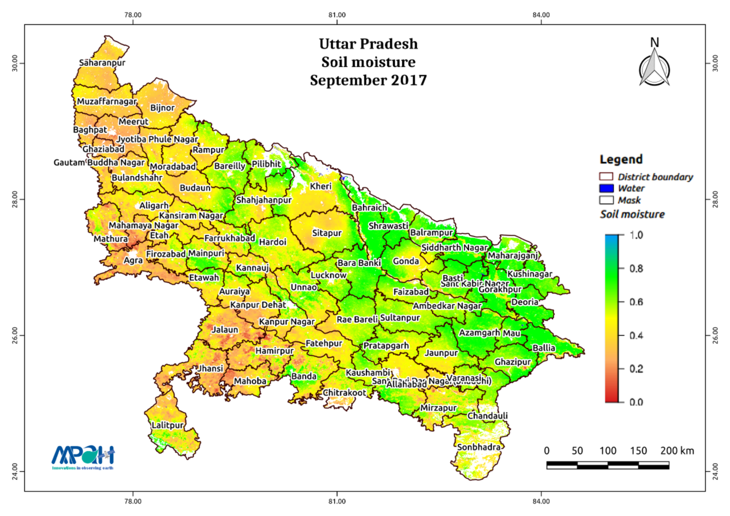 Soil moisture in Uttar Pradesh during September, 2017